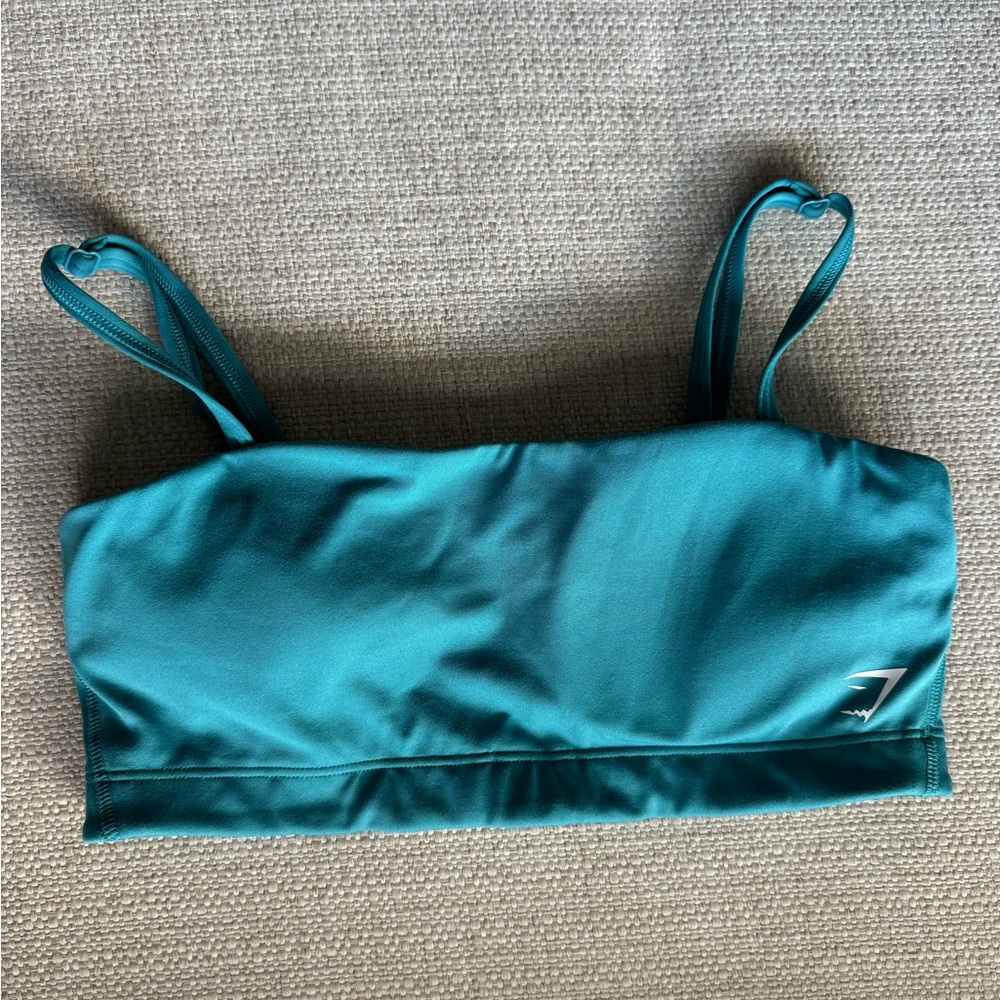 Gymshark Bandeau Sports Bra size Small. Teal, in great condition.